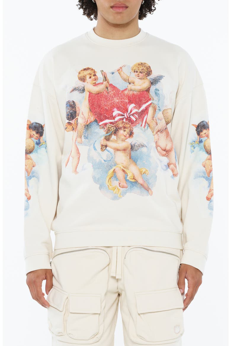 Artwork Logo Graphic Sweatshirt, Main, color, WINTER WHITE