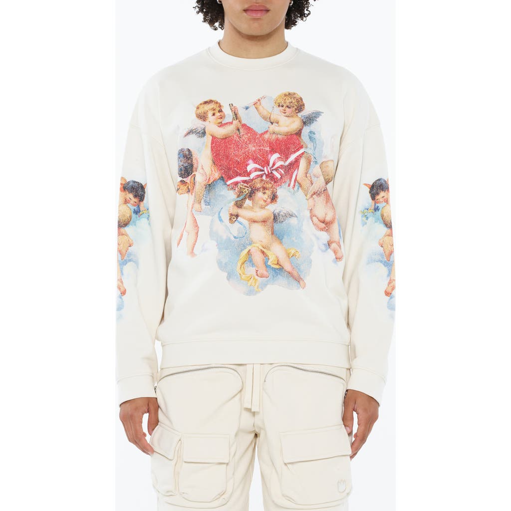 Cult Of Individuality Artwork Logo Graphic Sweatshirt In Winter White