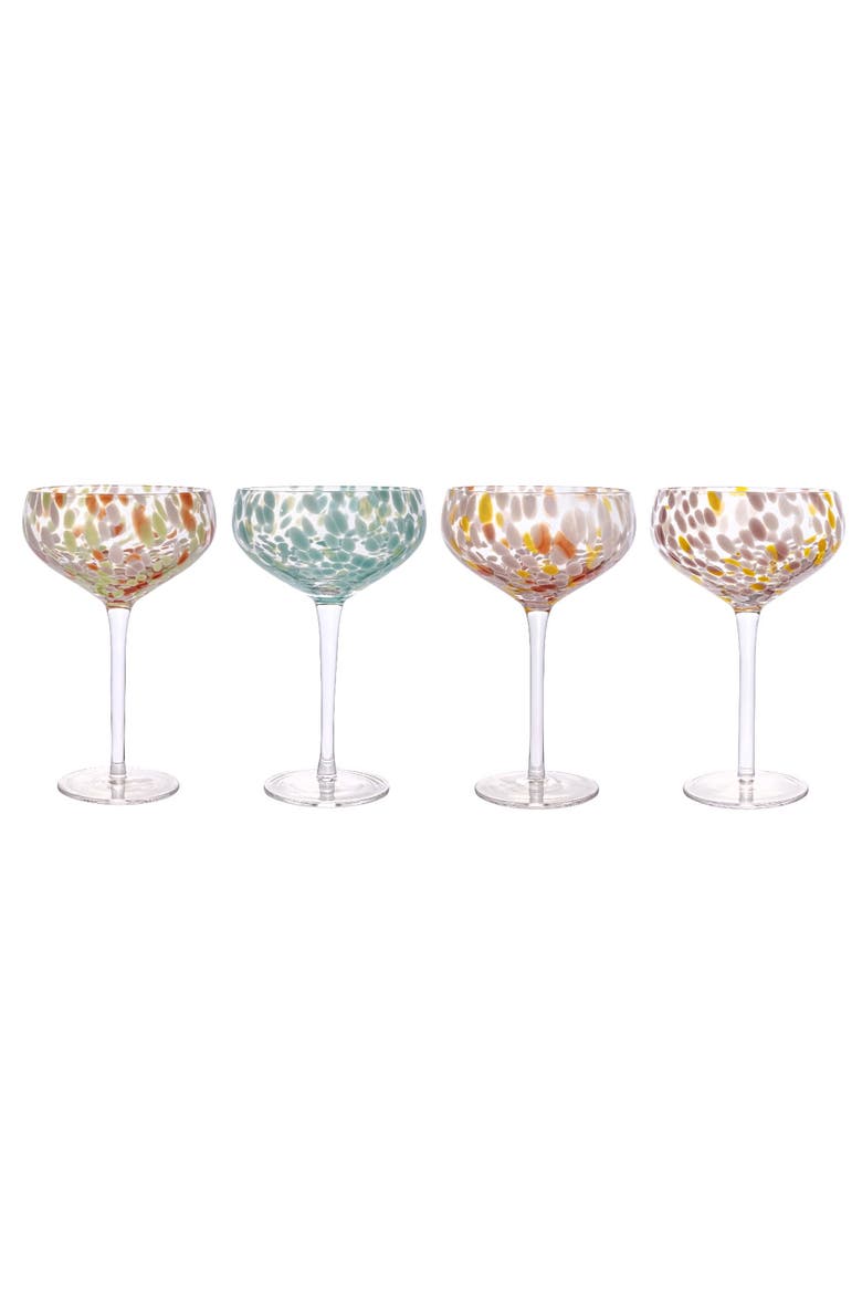 Stemmed Champagne Coupe Glass, Main, color, Yellow