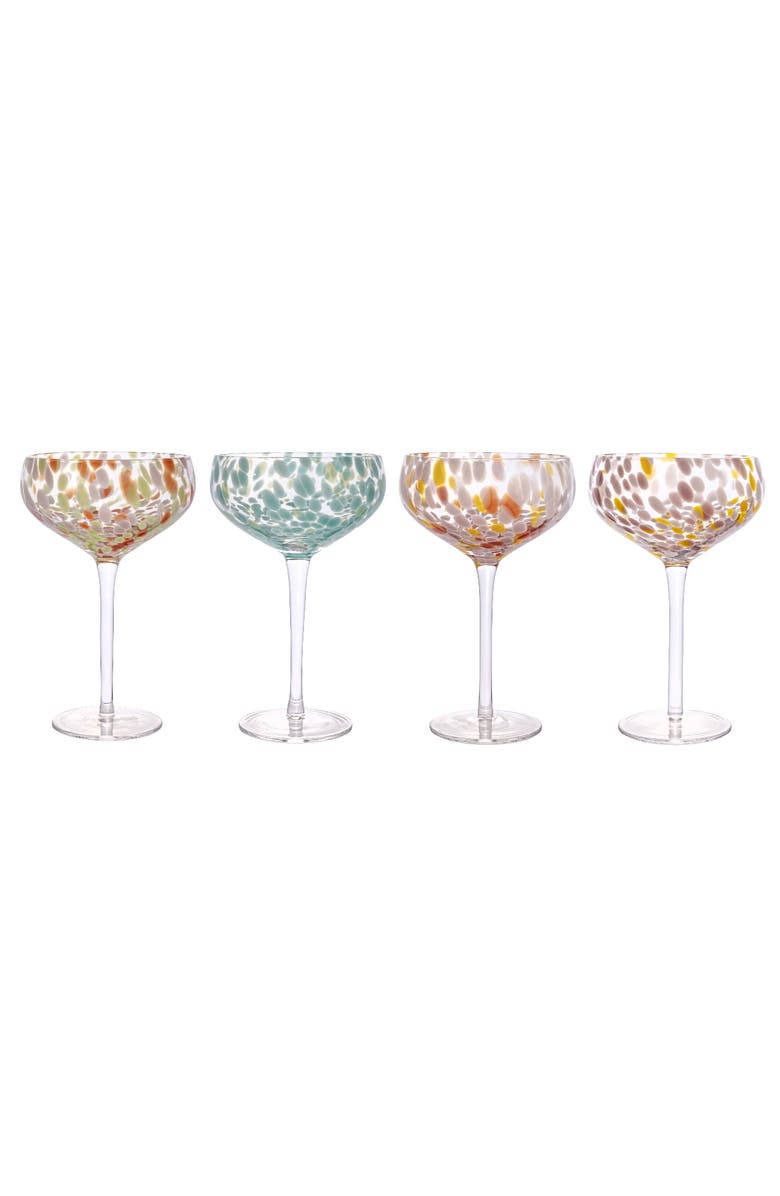 Storied Home Stemmed Champagne Coupe Glass, Main, color, Yellow