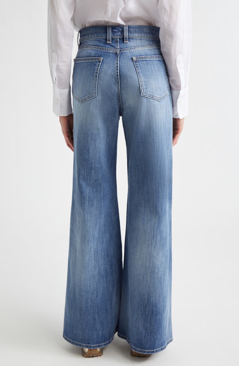 Eleventy Garment Dye Flare Leg Bull Denim Jeans, Alternate, color, 130 Sky Blue