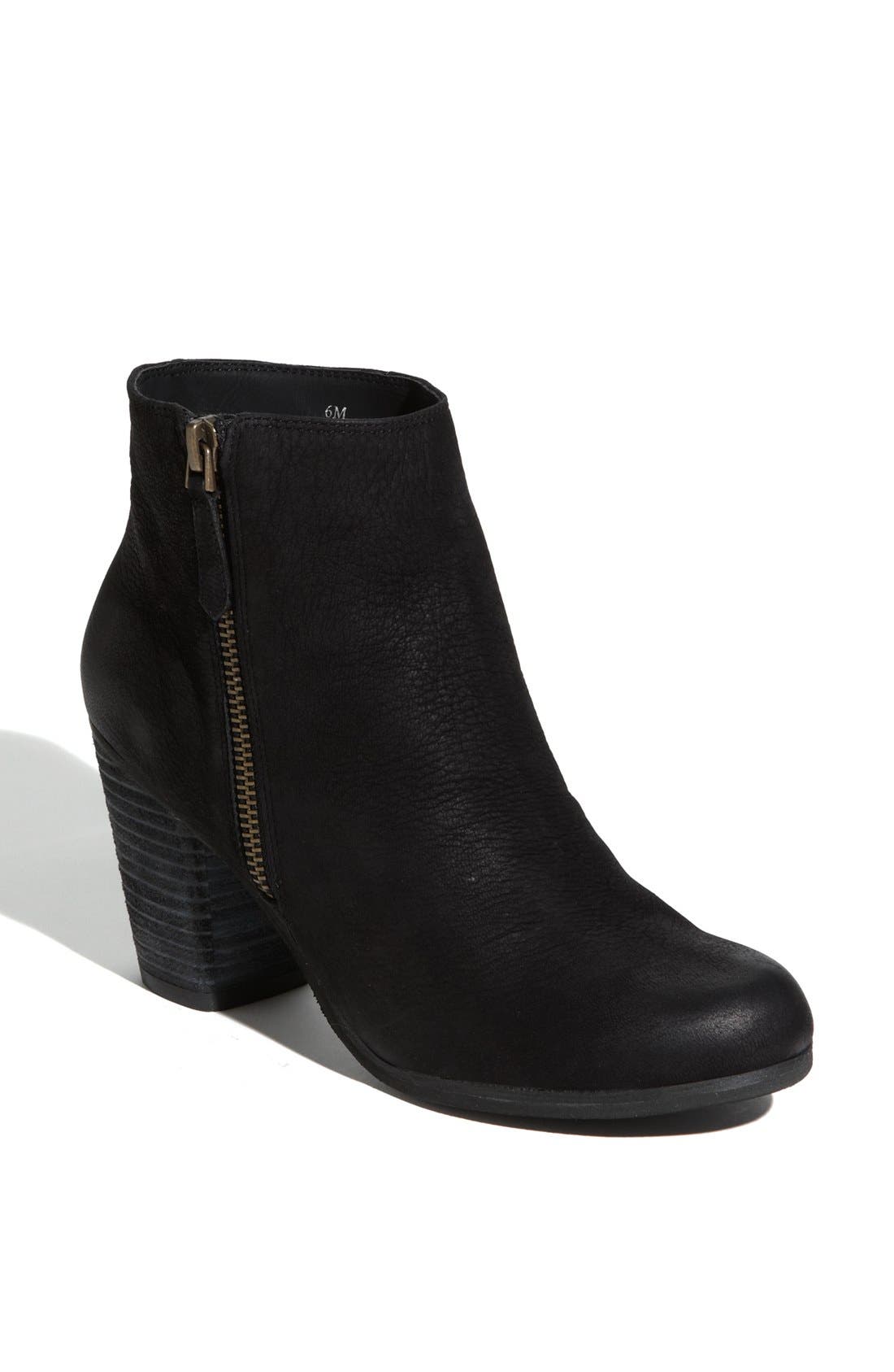'Trolley'  Bootie, Main, color, BLACK LEATHER