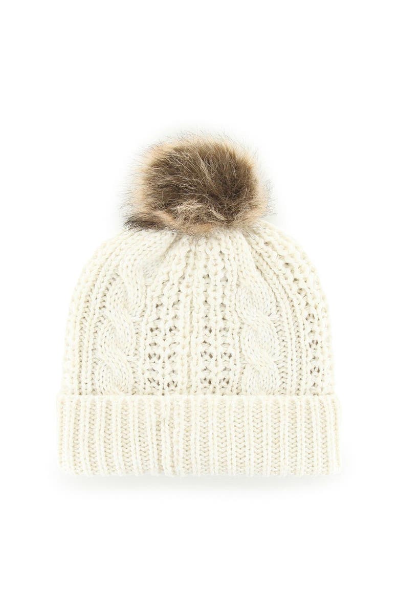 '47 Women's '47 Cream Washington Commanders Meeko Cuffed Knit Hat with Pom, Alternate, color, Cream