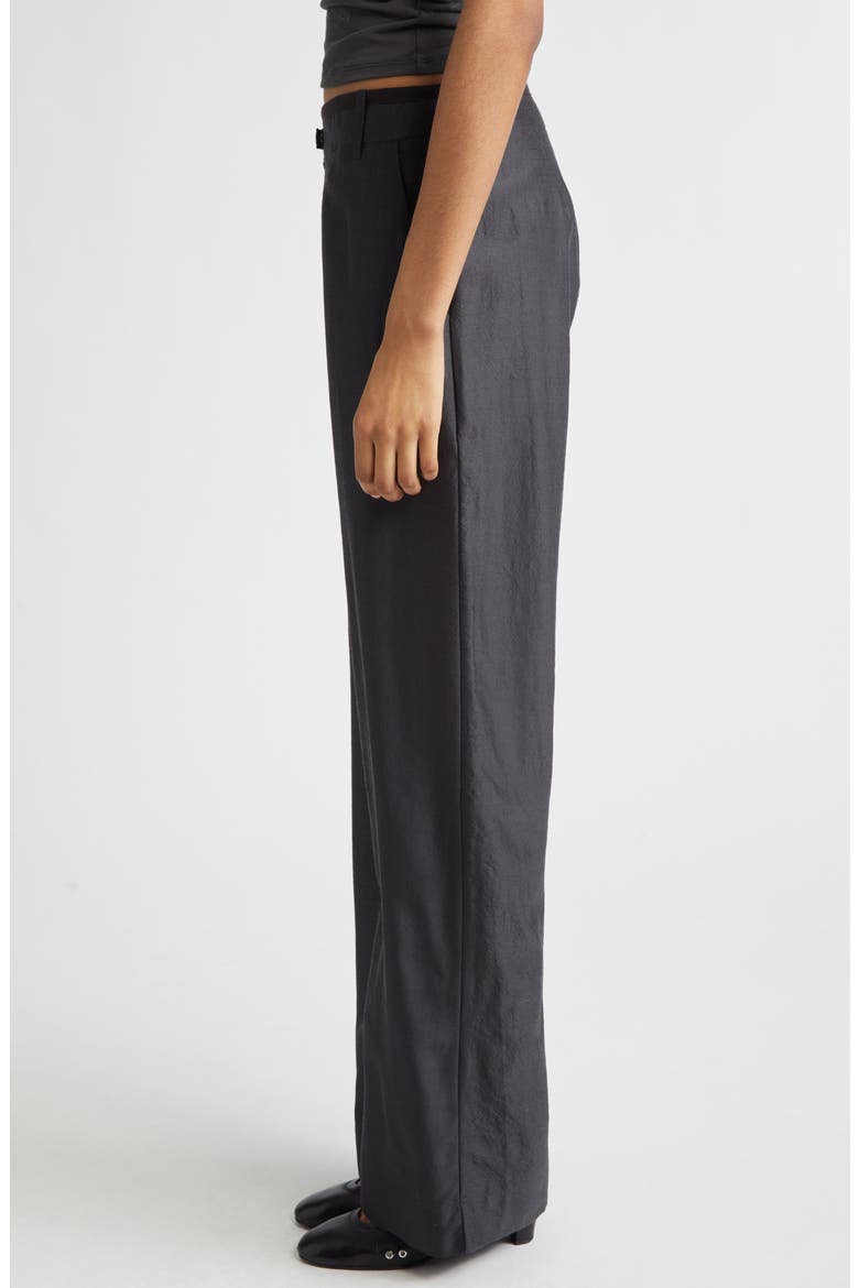 Vira Wool & Silk Flare Leg Pants, Alternate, color, BLACK