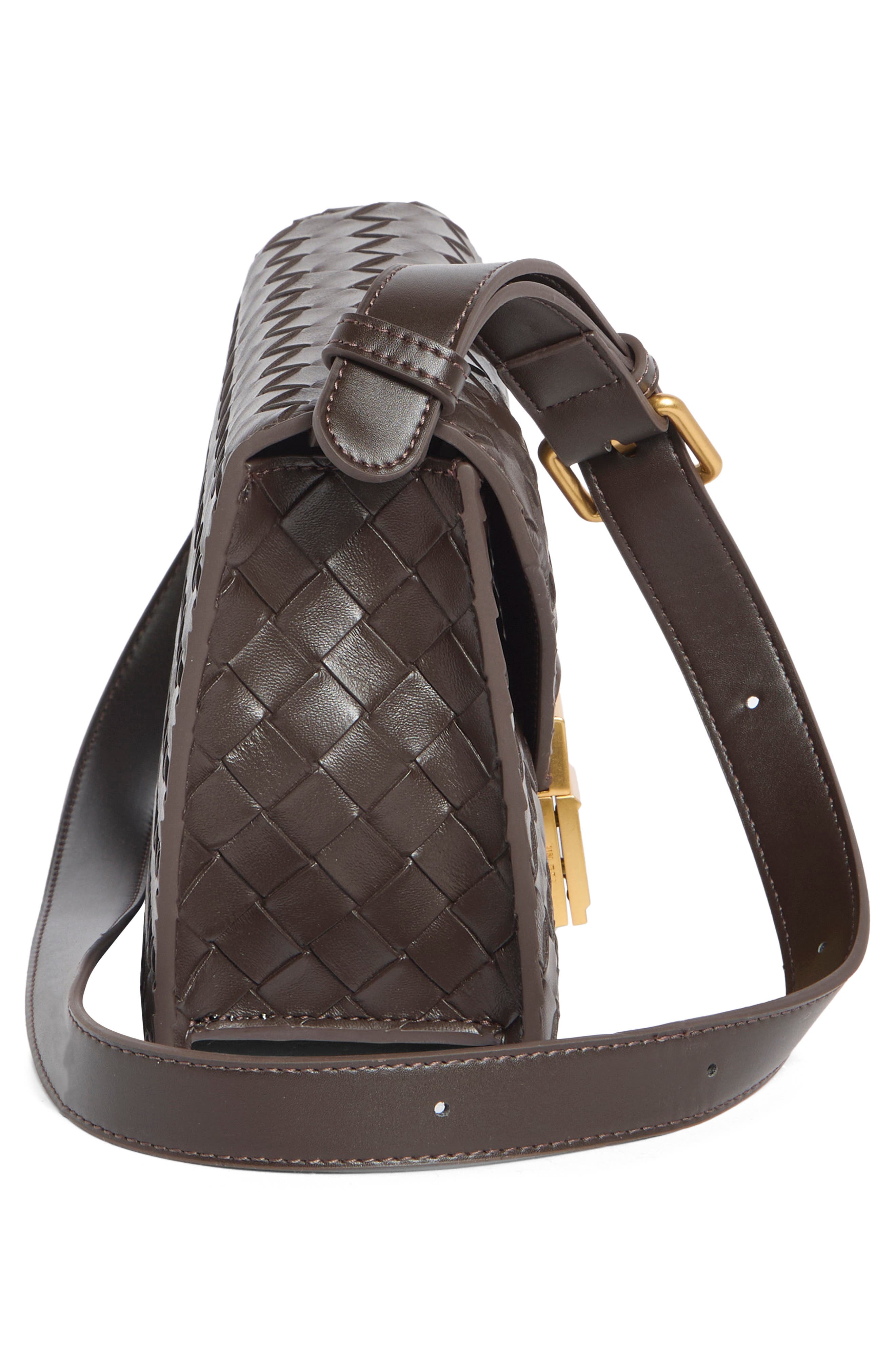 Clio Woven Faux Leather Envelope Crossbody Bag, Alternate, color, DARK BROWN