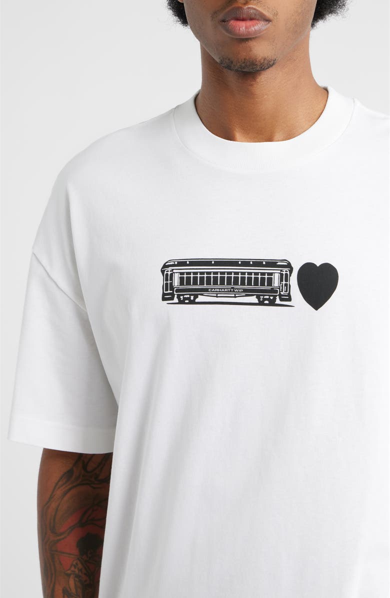 Carhartt Work In Progress Deconstructed Organic Cotton Jersey Graphic T-Shirt, Alternate, color, White