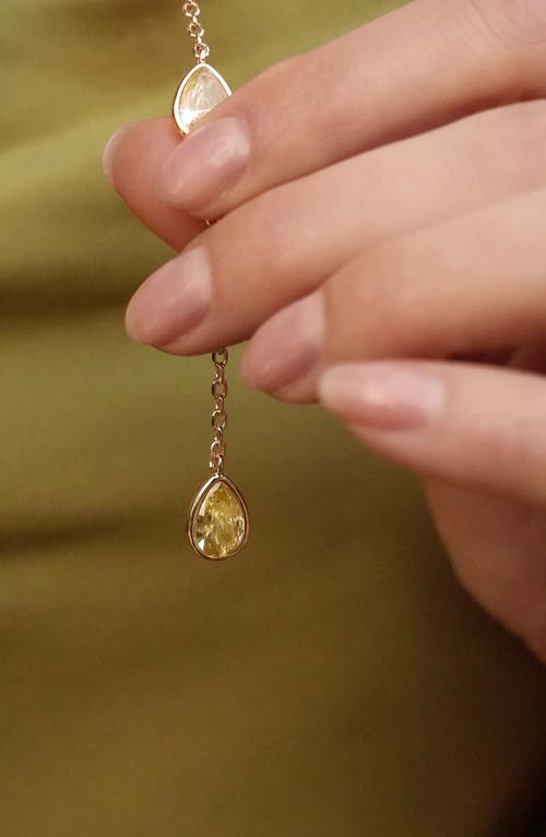 Ettika Marquise Crystal Lariat Necklace In Peridot