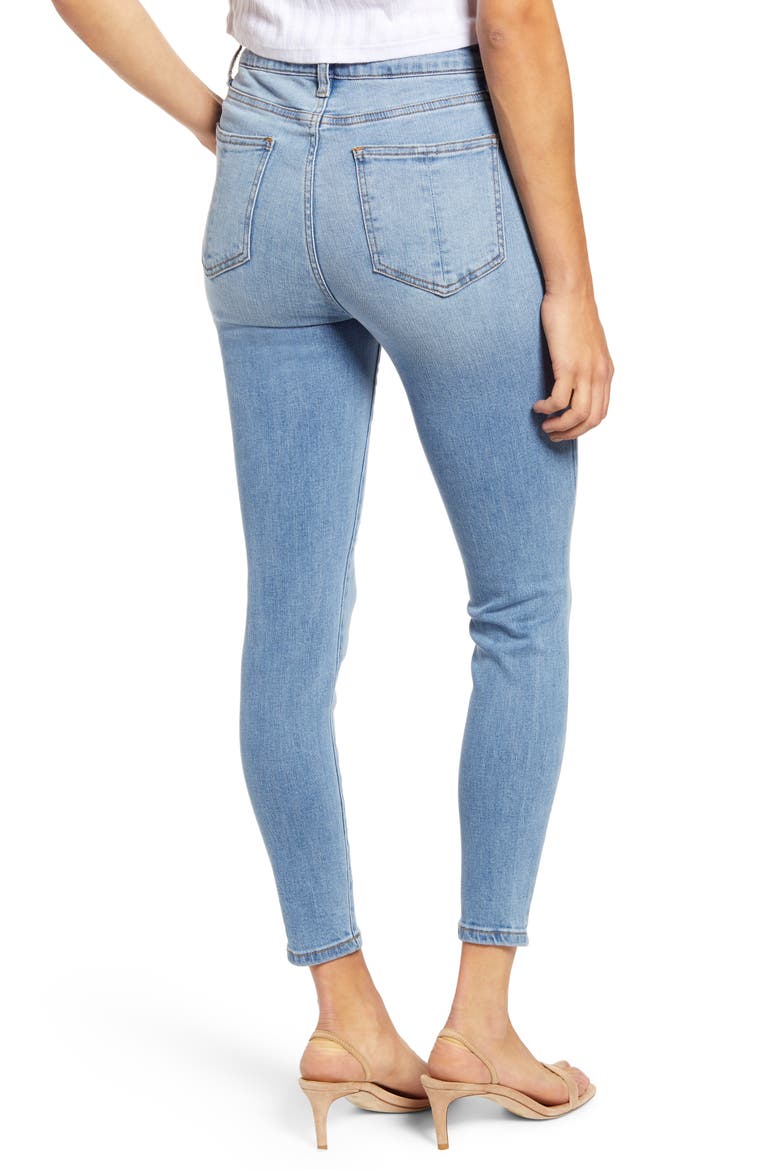 Ripped High Waist Crop Skinny Jeans, Alternate, color, SOUTH BEACH MED WASH