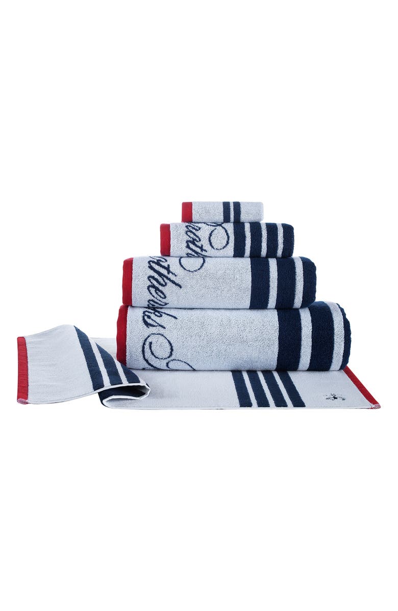 Brooks Brothers Nautical Blanket Stripe Turkish Cotton Bath Towel, Alternate, color, White