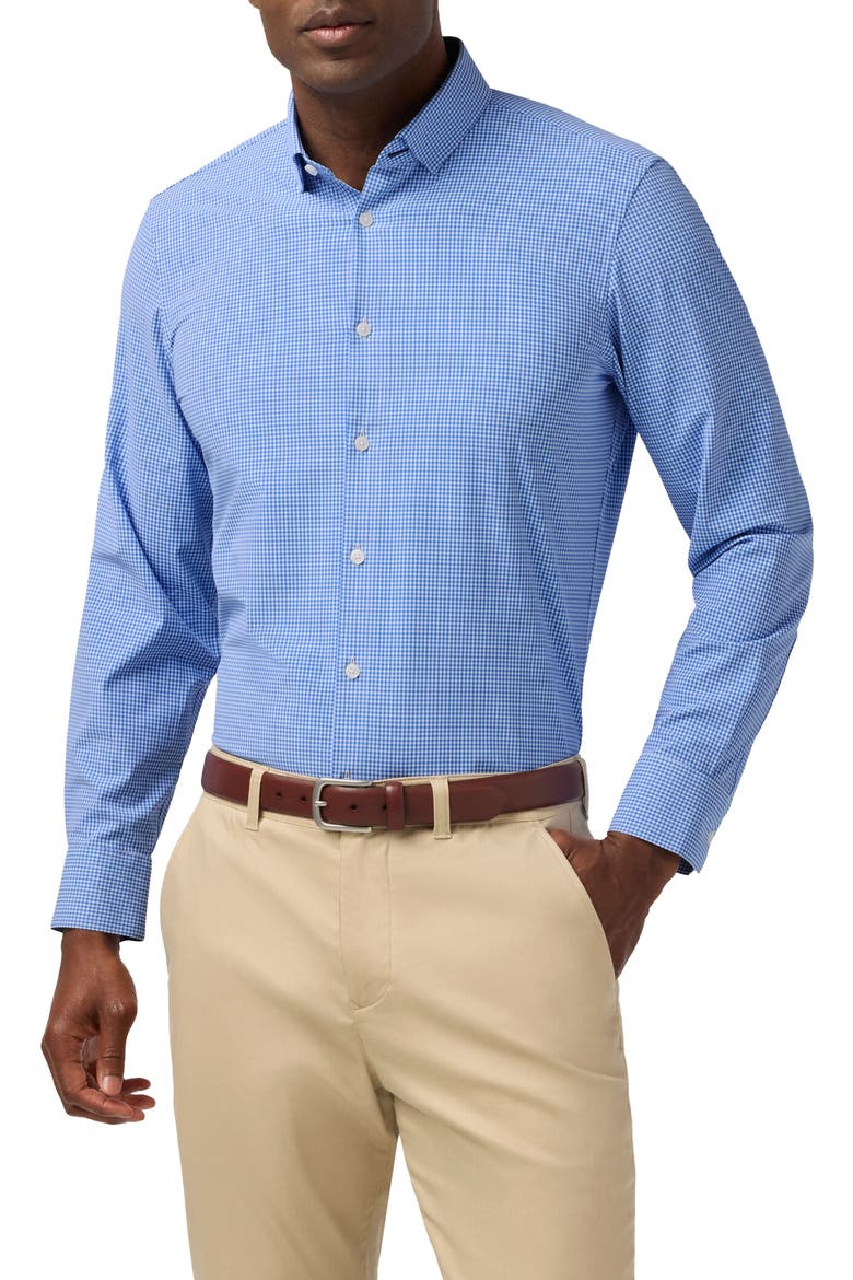 Leeward Trim Fit Button-Up Shirt, Main, color, SKYLINE BLUE PETER GINGHAM