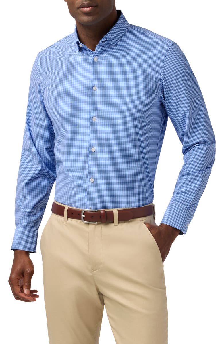 Mizzen+Main Leeward Trim Fit Button-Up Shirt, Main, color, Skyline Blue Peter Gingham