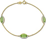 Julianna B. Gemstone & Diamond Station Bracelet 14K