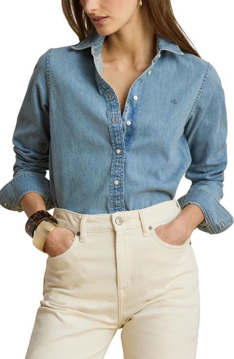 Classic Fit Denim Button-Up Shirt