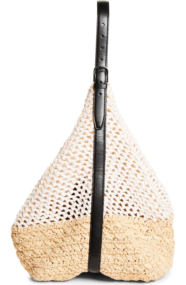 TOTEME Belted Paper Straw Tote, Alternate, color, Ecru/ Vanilla
