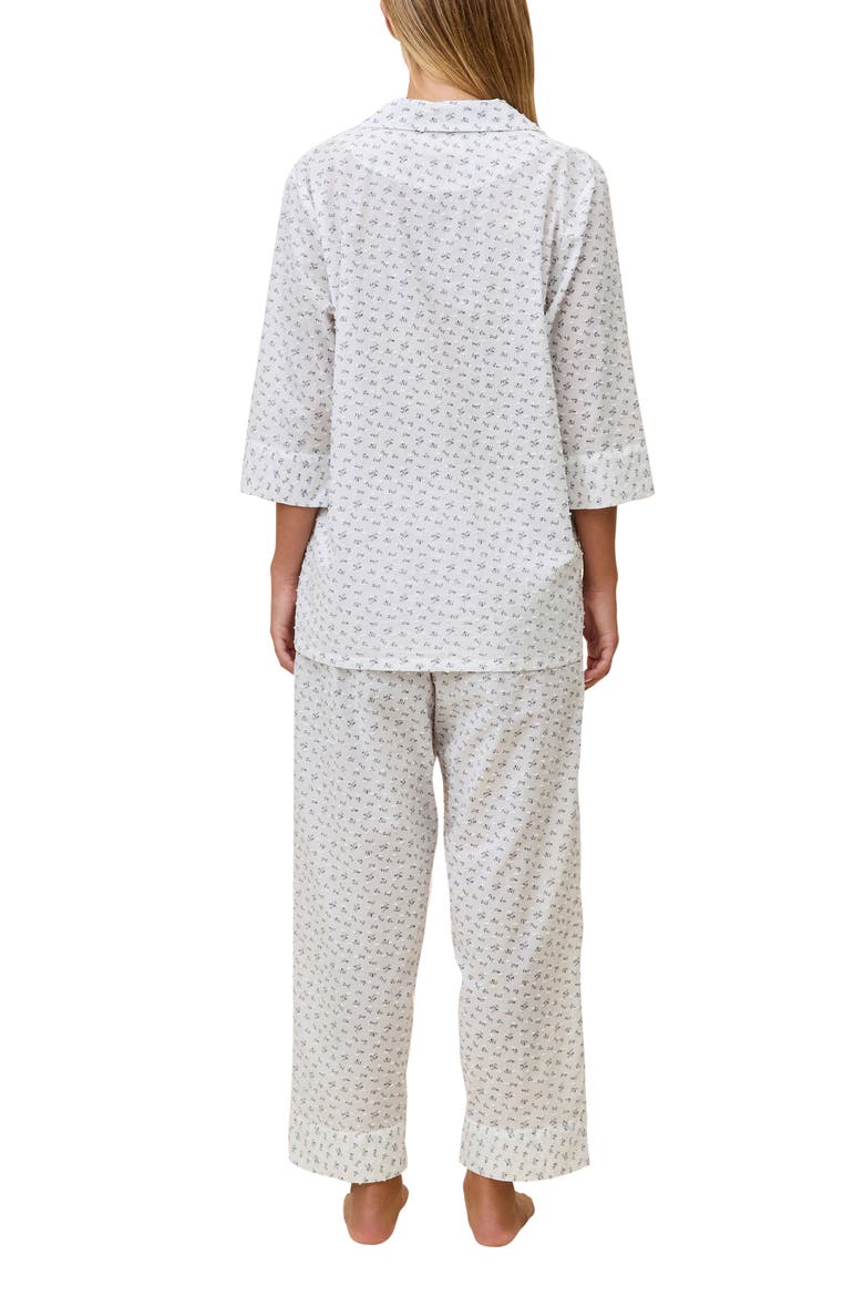 Swiss Dot Crop Pajamas, Alternate, color, ECRU