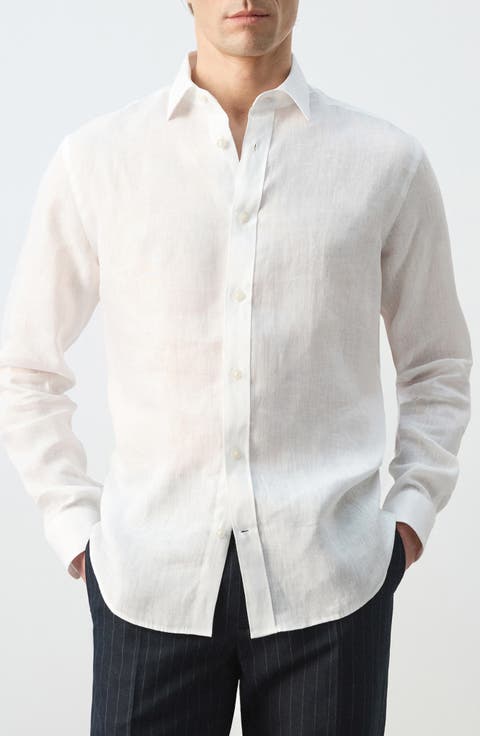 x Casper Ruud Regular Fit Linen Button-Up Shirt
