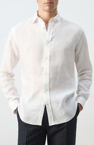 MANGO x Casper Ruud Regular Fit Linen Button-Up Shirt