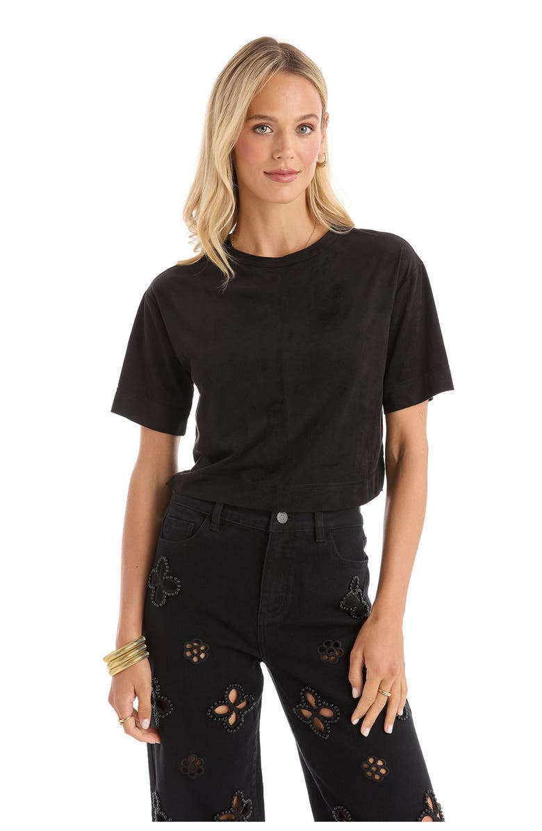 The Noli Shop Naya Suede T-Shirt, Main, color, Black