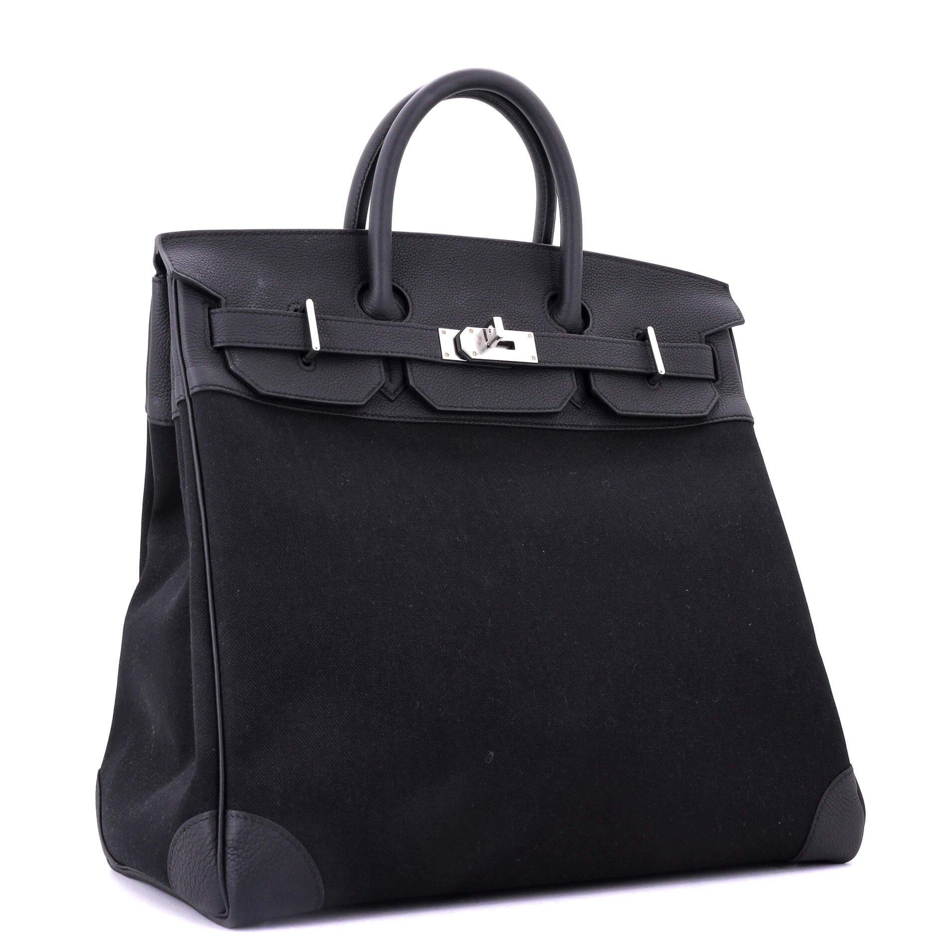 Pre-Owned Hermes HAC Birkin Bag Toile and Black Togo with Palladium Hardware 40, Alternate, color, 