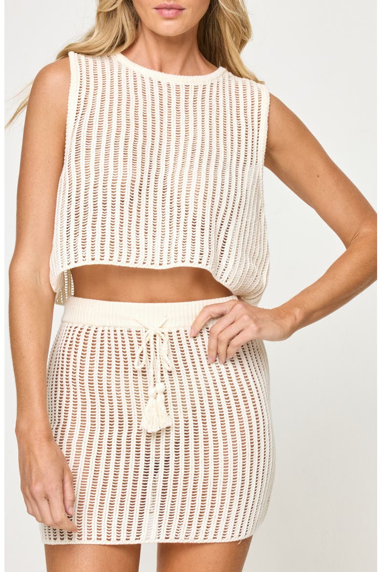 Sander Open Stitch Cover-Up Tank, Main, color, CREAM