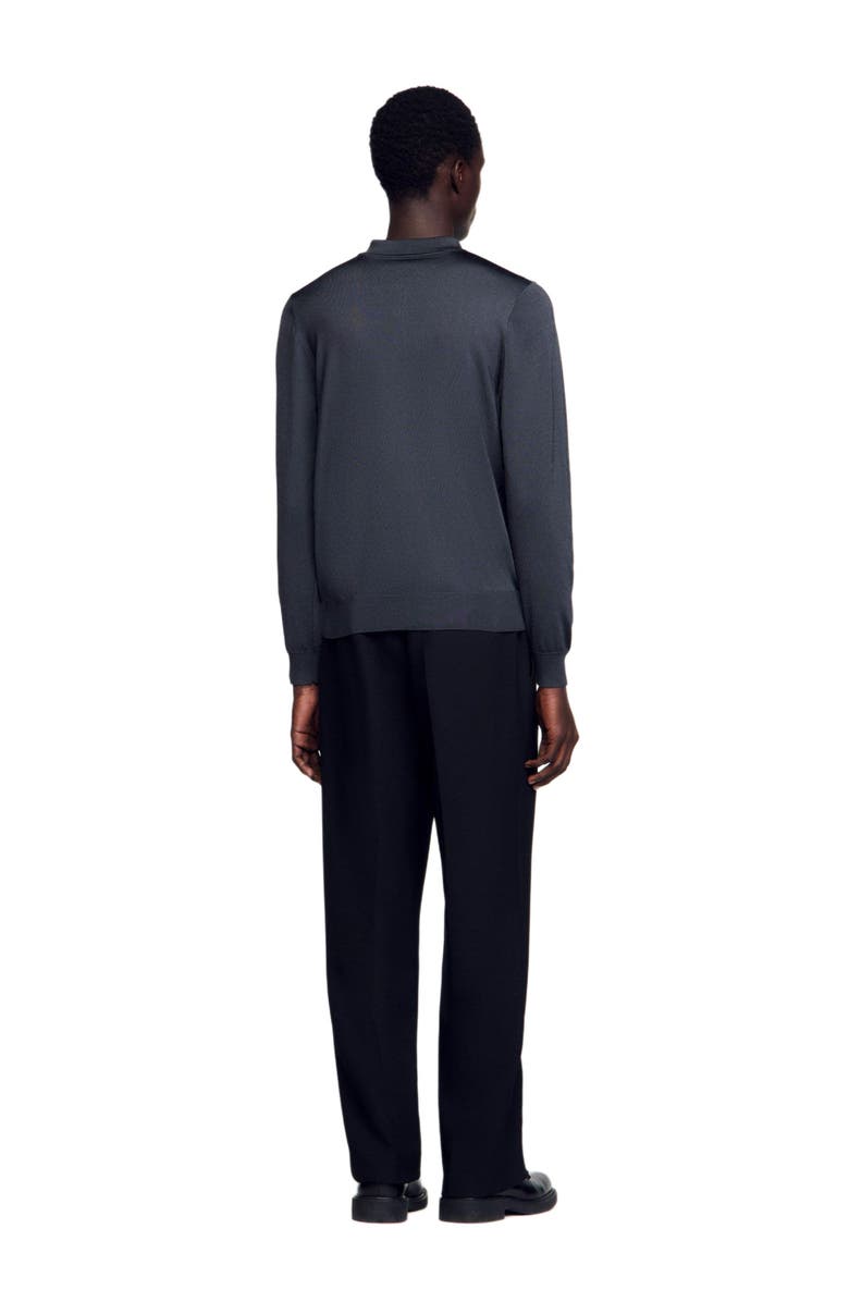 SANDRO Ribbed polo shirt, Alternate, color, Fonte