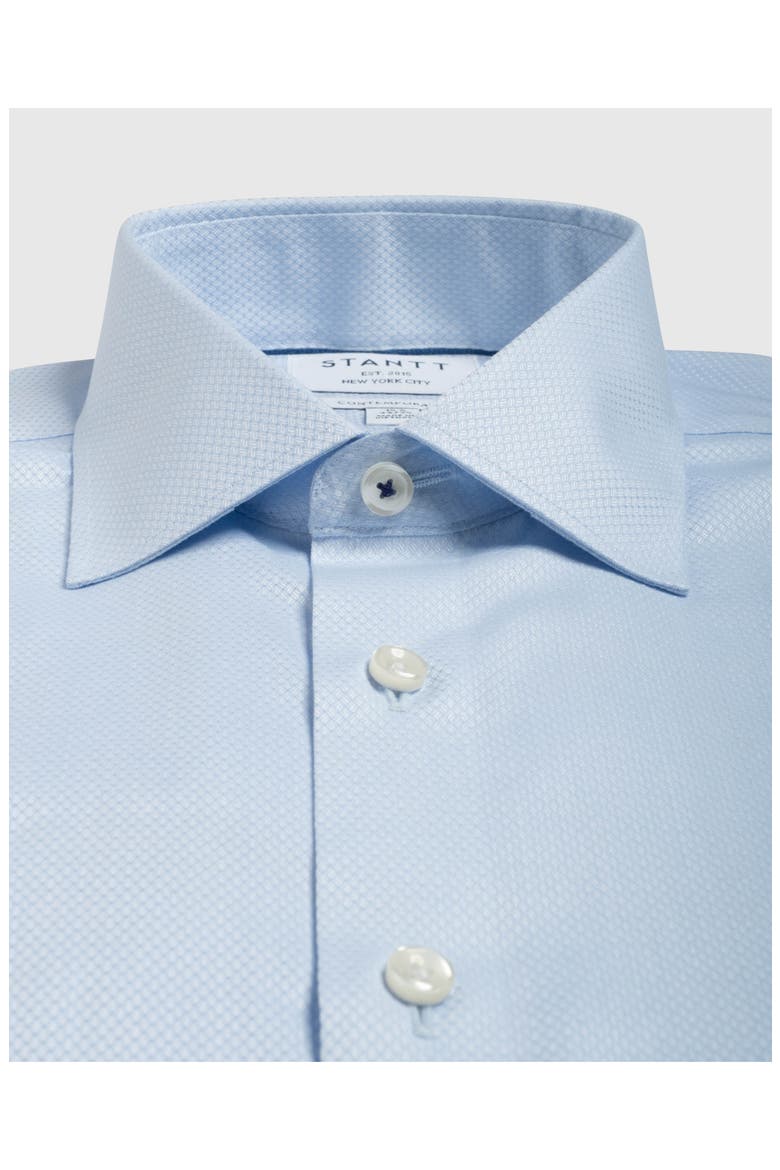 Contemporary Fit Wrinkle Resistant Cotton Dobby Dress Shirt, Alternate, color, SKY BLUE