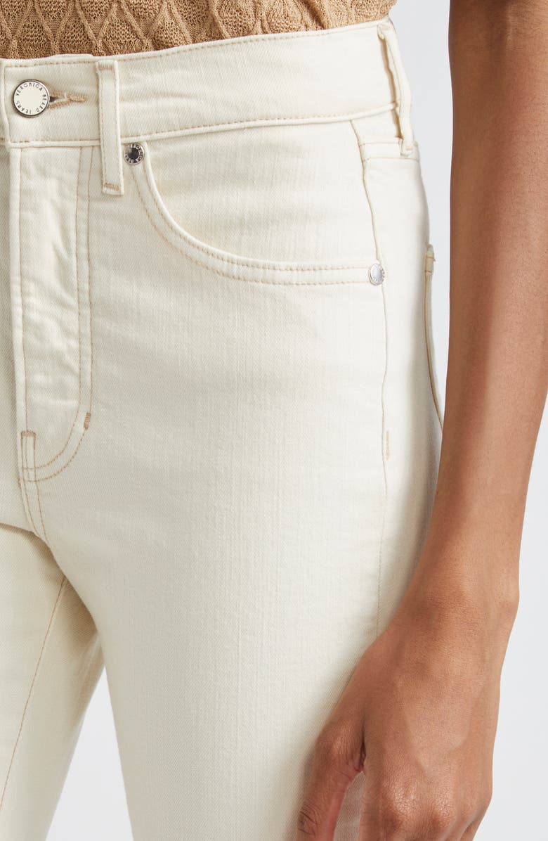 Veronica Beard Beverly High Waist Skinny Flare Jeans, Alternate, color, Ecru