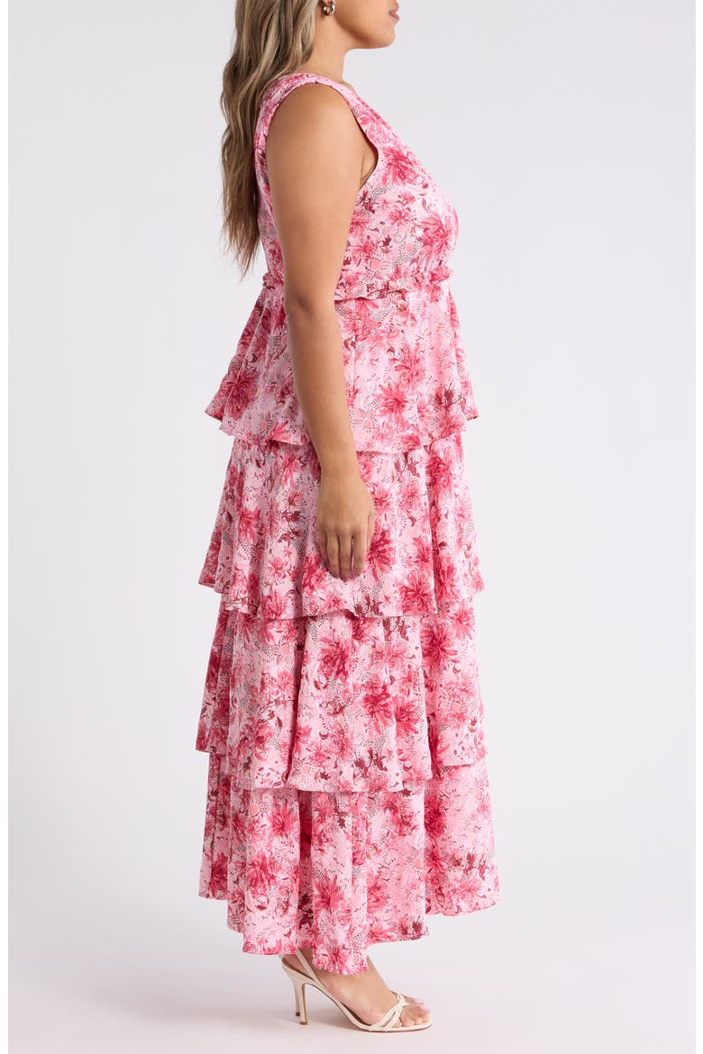 Tiered Ruffle Maxi Dress, Alternate, color, PINK SUSIE PATCHWORK