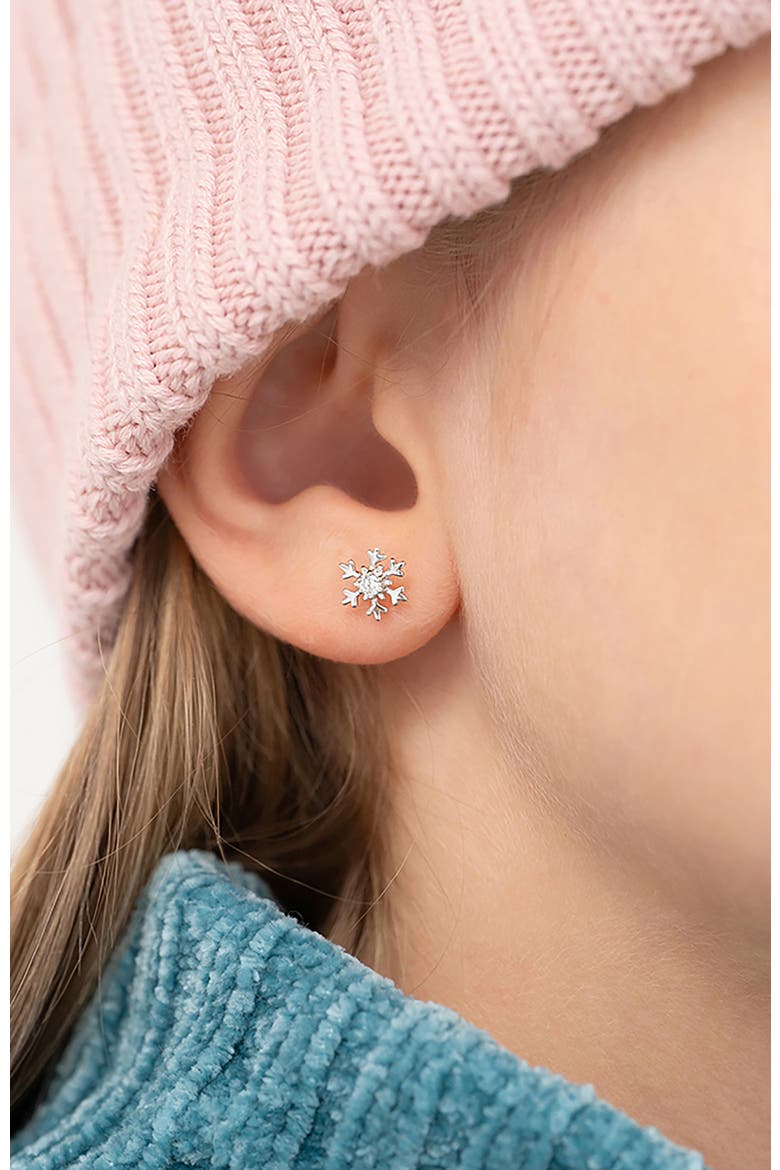 Icy Snowflake Earrings, Alternate, color, Silver