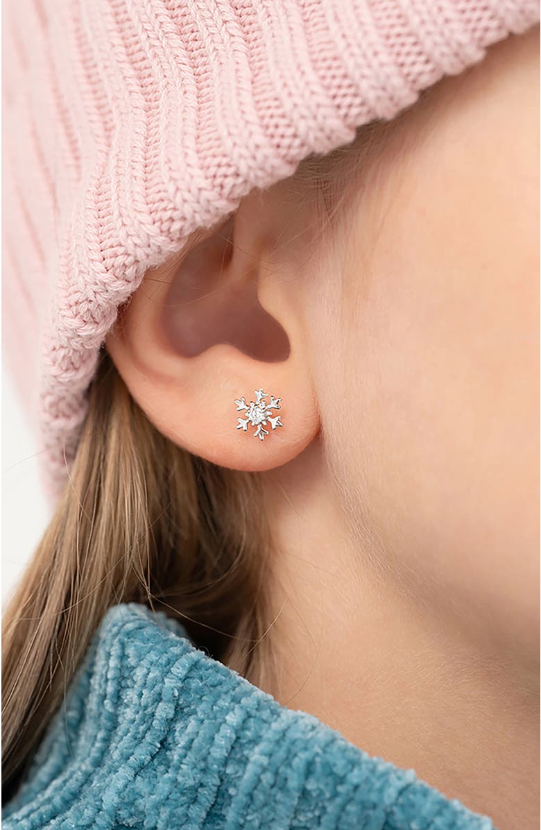 In Season Jewelry Icy Snowflake Earrings, Alternate, color, 