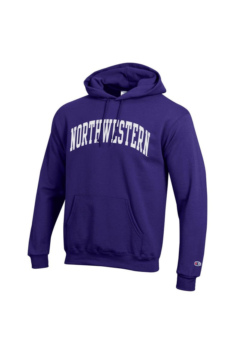 Men's Champion  Purple Northwestern Wildcats Basic Arch Fleece Pullover Hoodie, Alternate, color, Purple