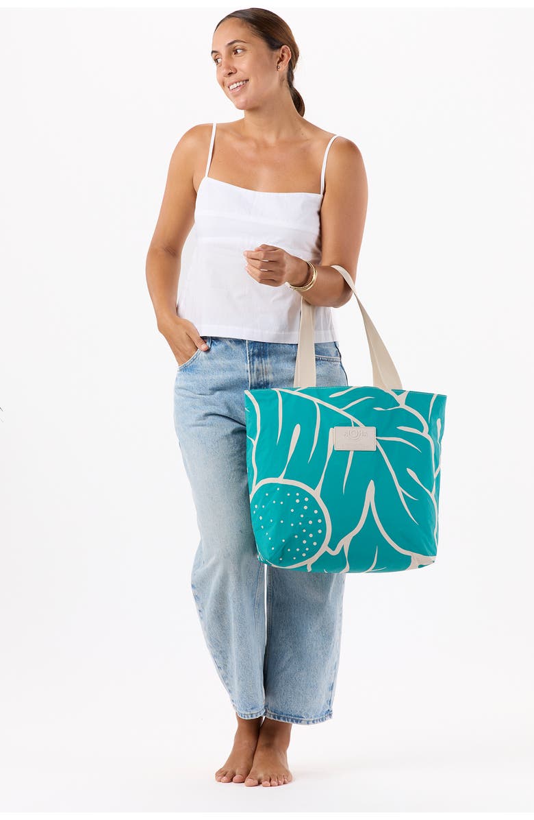 Aloha Collection Day Tripper Ulu Nui Water Resistant Tyvek<sup>®</sup> Tote, Alternate, color, Dark Teal/ Sandstone