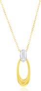 SIMONA Two-Tone Oval Doorknocker Pendant Necklace