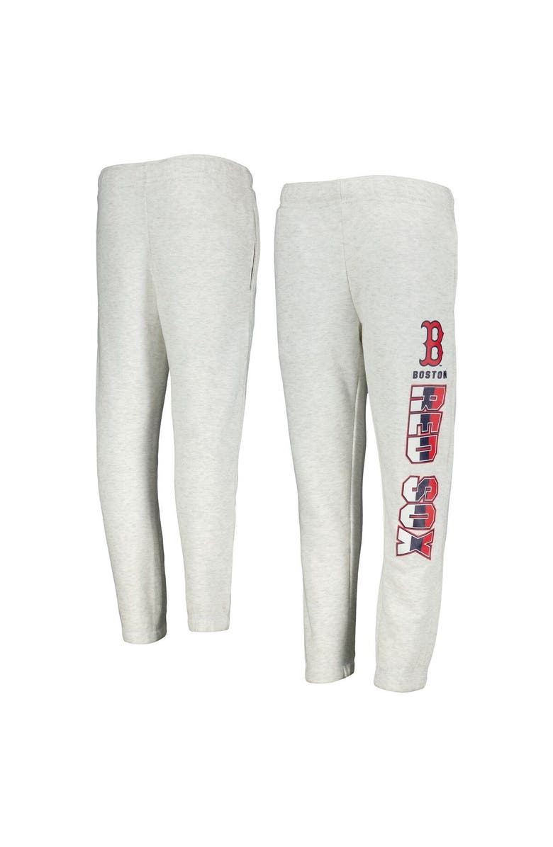 Outerstuff Youth Ash Boston Red Sox Game Time Fleece Pants, Main, color, Ash