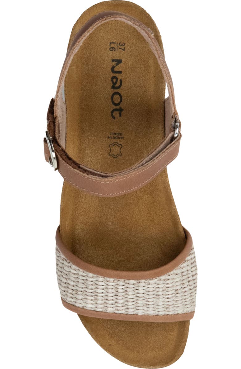 Naot Cecile Wedge Sandal, Alternate, color, Latte Brown Leather/Sand