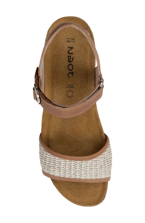 Naot Cecile Wedge Sandal In Latte Brown Leather/sand