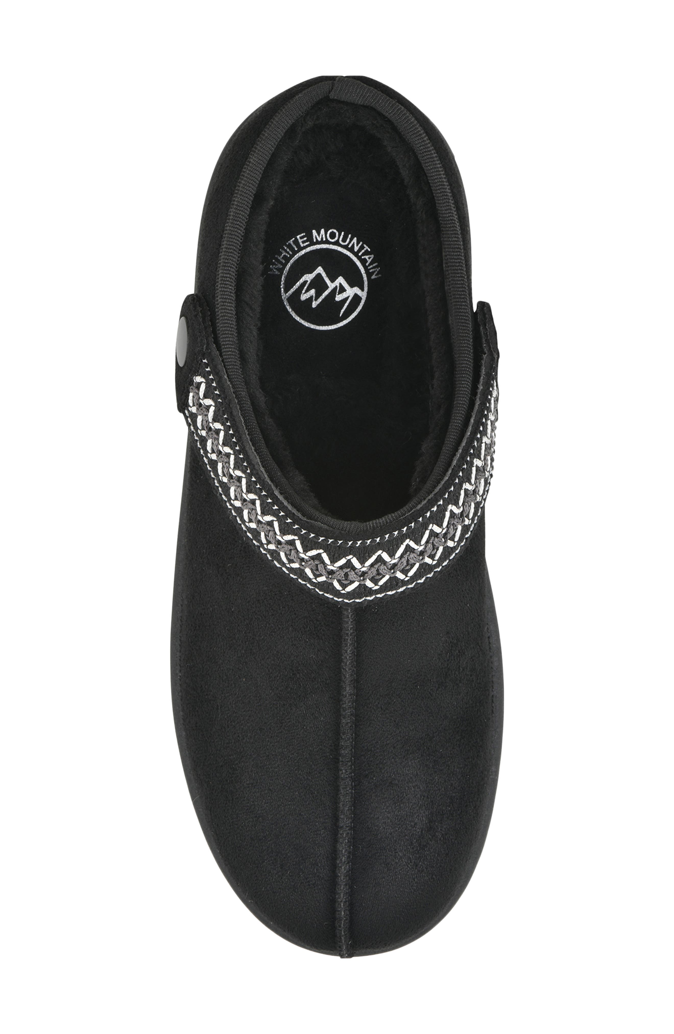 Incast Faux Shearling Lined Clog Slipper, Alternate, color, BLACK/ FABRIC