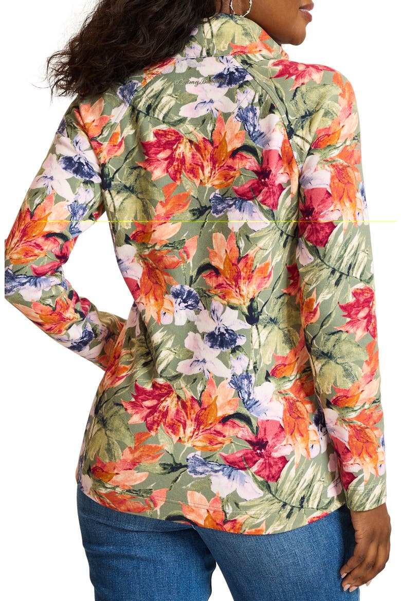 Aruba Island Bloom Full Zip Sweatshirt, Alternate, color, DUSTY SAGE