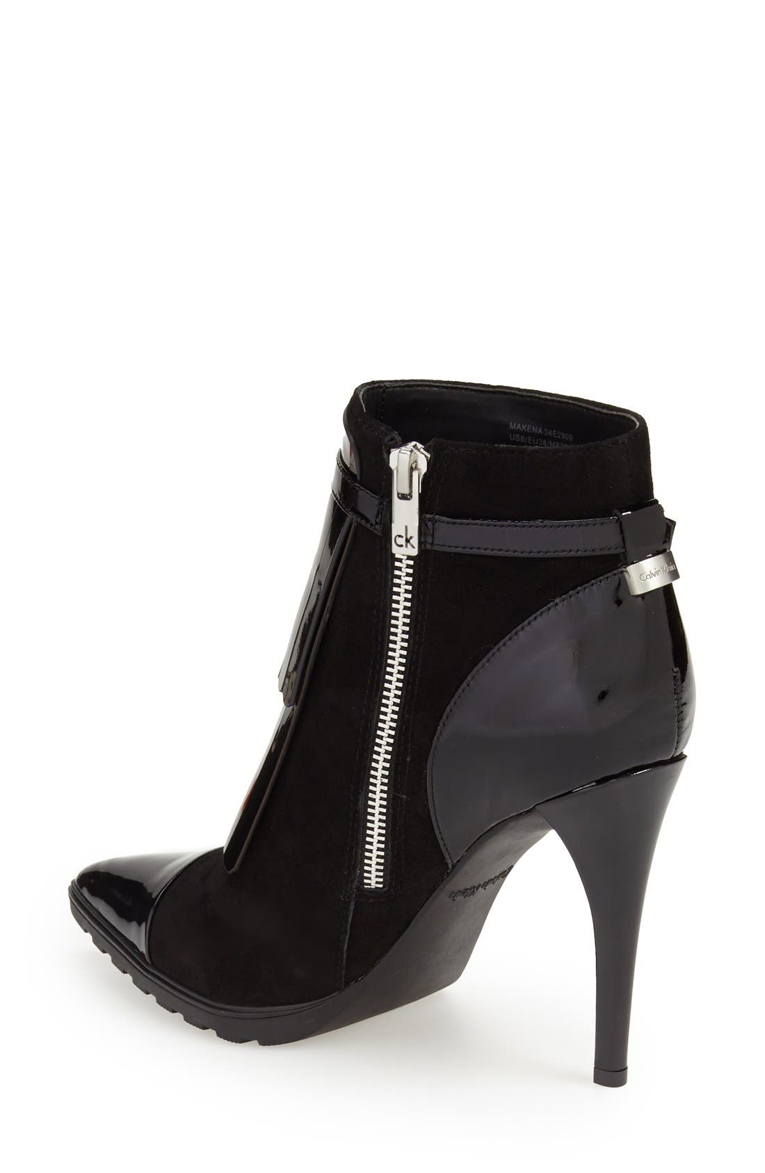 Calvin Klein 'Makena' Pointy Toe Kiltie Bootie, Alternate, color, 