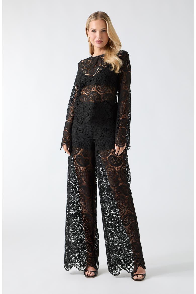 Grace Long Sleeve Lace Top, Alternate, color, BLACK-BLACK