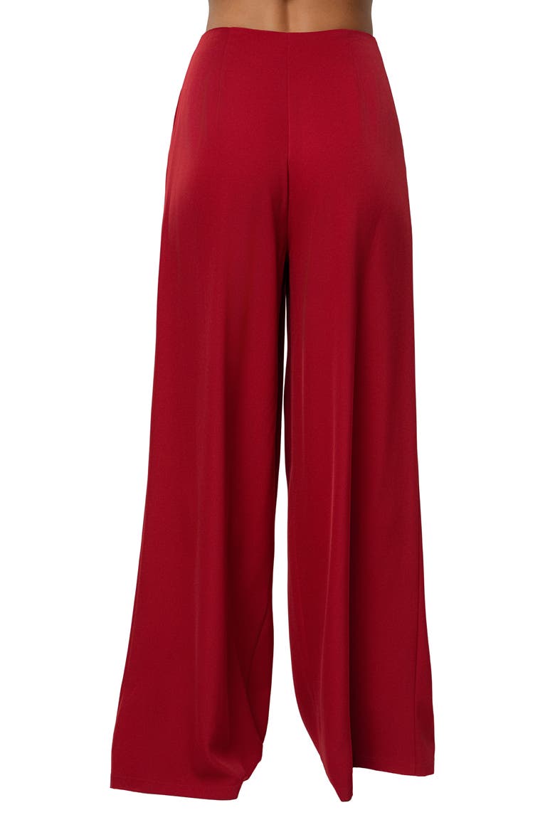 Serenade Crop Top & Wide Leg Pants, Alternate, color, RED