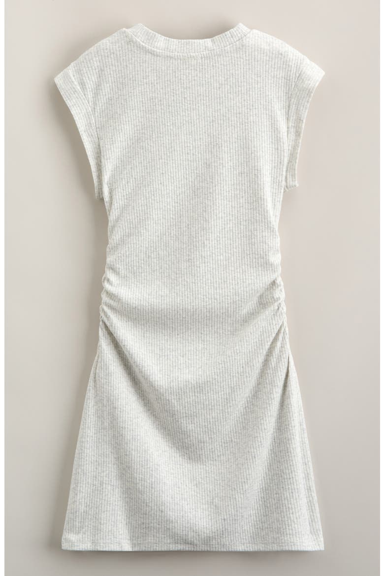 Kids' Shirred Rib T-Shirt Dress, Alternate, color, GREY OYSTER LIGHT HEATHER