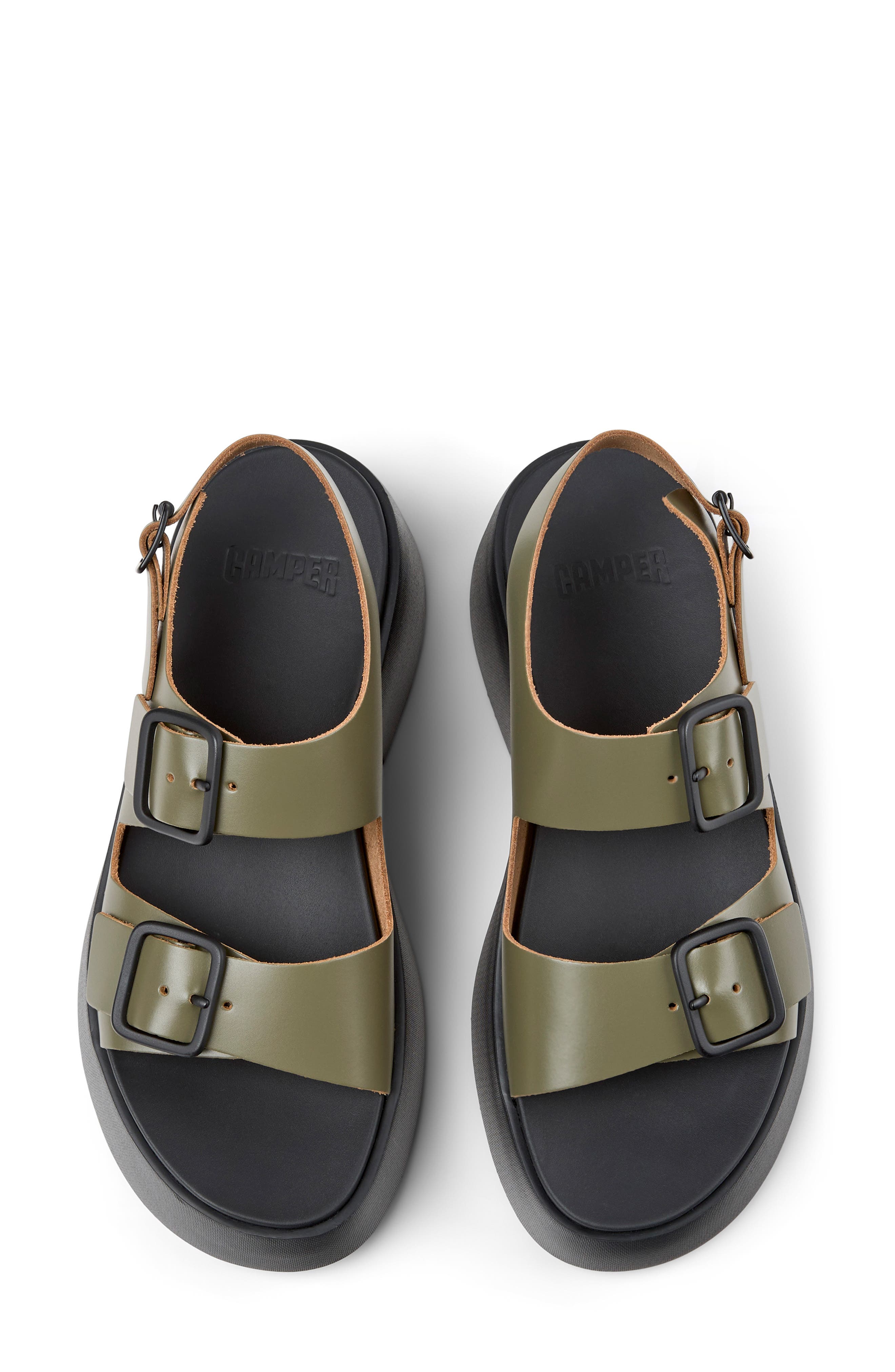 Camper Tasha Platform Sandal, Alternate, color, Medium Green