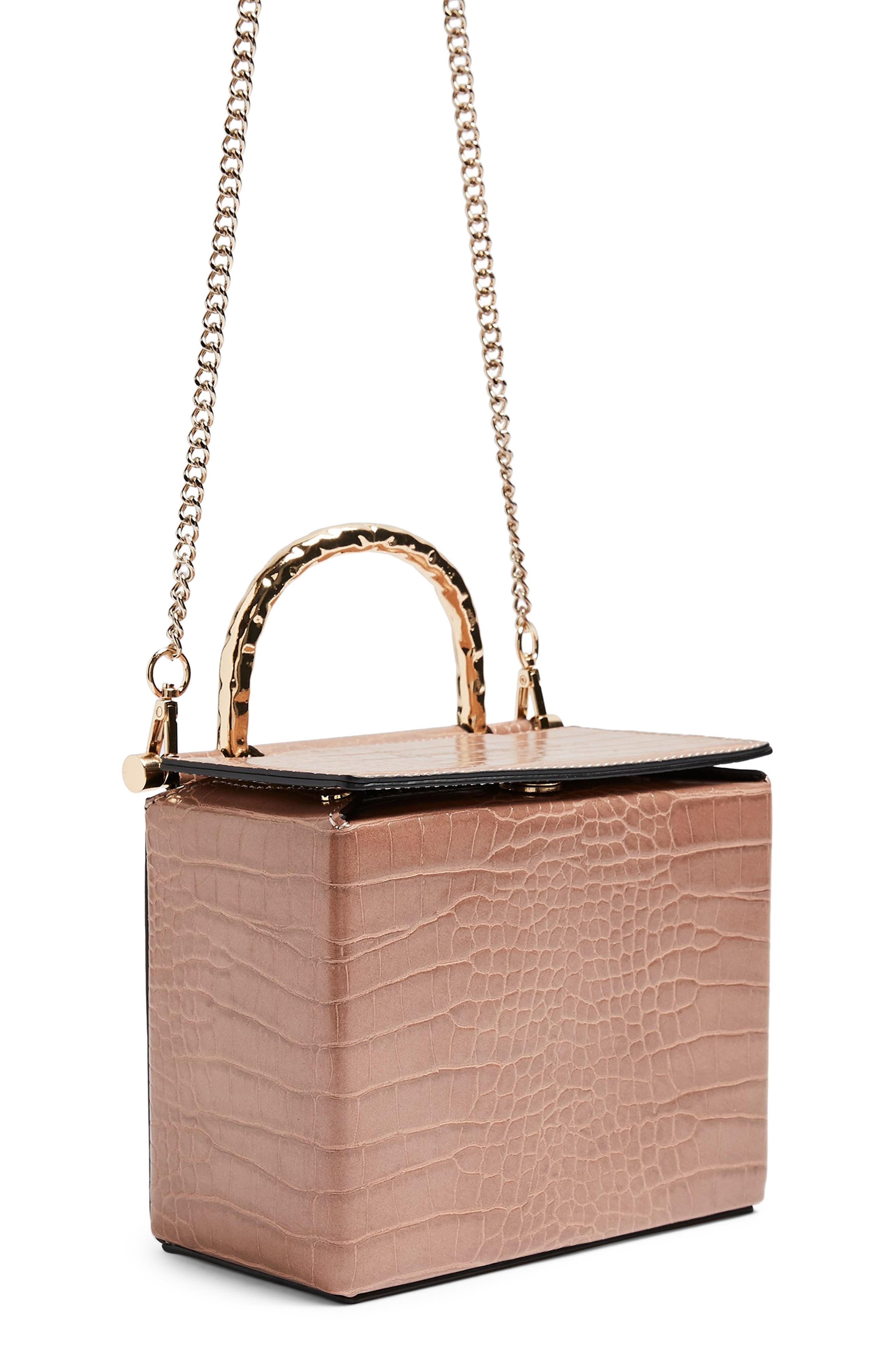 Topshop Meg Boxy Faux Leather Crossbody Bag, Alternate, color, 