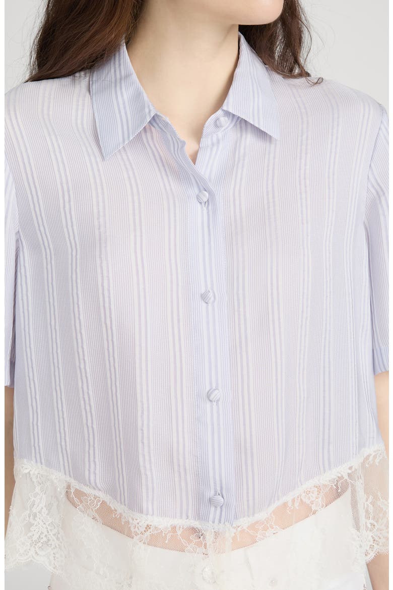 The Stripe Silk Shirt, Alternate, color, CHAMBRAY MULTI