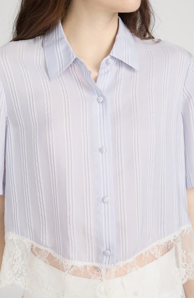FRAME The Stripe Silk Shirt, Alternate, color, Chambray Multi