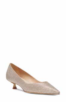 Stuart Weitzman Eva Kitten Heel Pointed Toe Pump