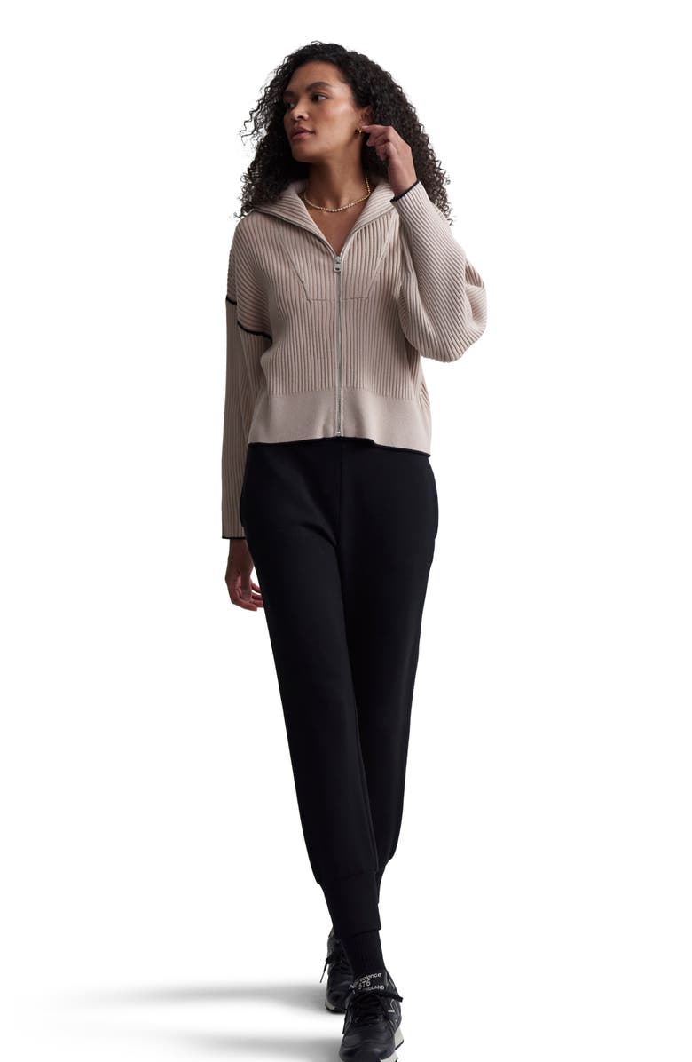 Varley Carmen Rib Knit Zip-Up Cardigan, Alternate, color, 