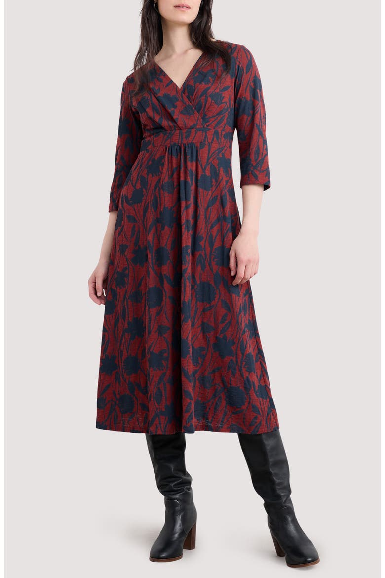 Chapelle Floral Jersey Dress, Main, color, WINDSWEPT FLORAL BURGUNDY