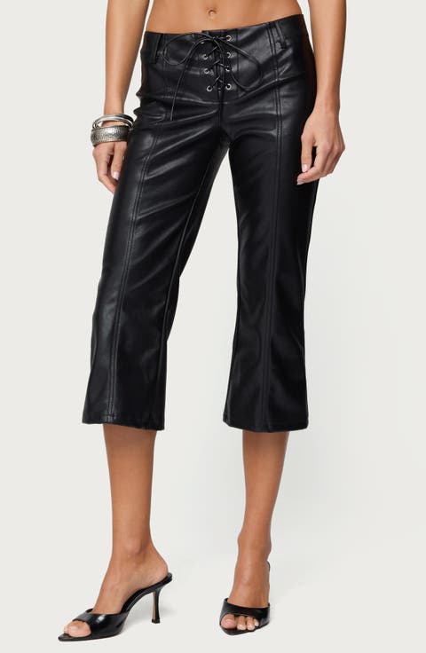Lexy Faux Leather Capri Pants